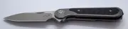 Liong Mah Flipper Knife Premium Bohler M390 Blade Titanium Carbon Fiber Handle