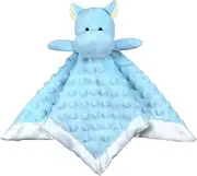 [Doindute] Baby Blue Hippo Soft Stuffed Animal Security Blanket, Plush Hippo Character Lovey Blanket, Baby Shower/Nursery Gift, Newborn Infant Toddler Snuggle Blankie for Boys Girls, 13 Inches