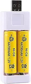 AA Battery Charger | 2-Slot Battery Charger, Intelligent Battery Charger AA AAA | Higher Charging Speed Charger for Li-Ion and Ni-Mh Rechargeable Batteries