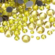 1450 Pcs Hotfix Rhinestones Crystal Glass Gems(SS6-SS30 Set,Lemon Yellow)