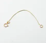 Fine Thin Baby Box Chain Necklace Extender Real 10K Yellow Gold 0.6mm