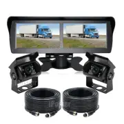 4.3" Dual Screen Monitor 4PIN +2x CCD Reversing Camera For Truck Caravan Trailer