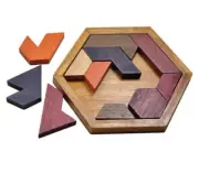 Wooden Geometric Shape Jigsaw Board Puzzles Kids Brain Teaser Non Toxic Wood Toy