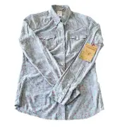 True Religion Western Shirt Floral Pearl Snap Button Pockets Women’s Medium NWT