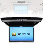 Car Overhead Flip-Down Monitor,17.3 Inch 16:9 Ultra-Thin Digital TFT Screen 1080P Video Car Overhead Player Roof Mounted Monitor HDMI USB SD Port IR and FM,Black