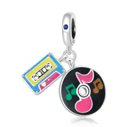 Sterling Silver Tape & Compact Disc Hypoallergenic Dangle Charm