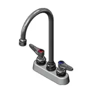 T&S Brass 4" Deck Mount Workboard Faucet w/ 5-3/4" Swing Gooseneck
