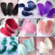 100 Pcs Colorful Feathers Goose Feather Filled DIY Materials Wedding Decorative
