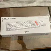 LOGITECH Pop Icon Combo Wireless Keyboard & Mouse Set - White