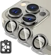 Titanium Tempered Glass Camera Lens Protector Cover For iPhone 16 Pro Max 6 Plus 13 12 16plus 15Pro 14Pro Phone Accessories (GRAY,For iPhone 15 Pro)
