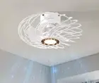 15 Inch Ceiling Fan with Lights Remote Control Flush Mount LED 3 Color Dimmable