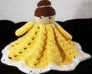 Belle Inspired Hand Crocheted Disney Play Doll Baby Lovey - Beauty and the Beast