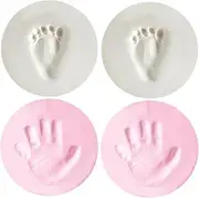 Toyvian 4pcs Newborn Handprint Mud Footprint Memory Kits for Birthday Present to Capture Precious Moments Safe Easy to Use