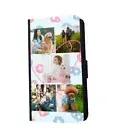 PERSONALISED Any Photo Wallet Flip Phone Case Cover Donuts Heart