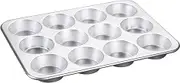 Nordic Ware Natural Aluminum Commercial Muffin Pan, 12 Cup, Silver