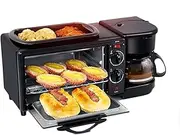3 in 1 Breakfast Machine Mini Oven Multifunctional Electric Grilled Sandwich Machine Stainless Toaster with Griddle for Making Coffee Sandwiches Cake