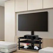 3 Tier Floor TV Stand with Bracket Shelf Mount