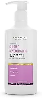 Dr. Sheth's Gulab & Glycolic Acid Exfoliating Body Wash|For Smoother, Even-Toned Skin|With Glycolic Acid & Gulab Extract| Men & Women|250 Ml