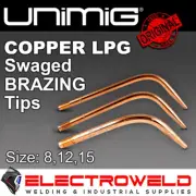 UNIMIG LPG Swaged Brazing Tip, Size 8 12 15 Welding Propane Torch Gun UFBT