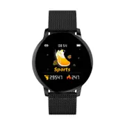R5 Music Control Heart Rate Blood Pressure Oxygen Monitor Dynamic Sports Data Smart Watch BLACK COLOR