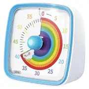 60-Minute Visual Timer with Night Light, Countdown Timer,Pomodoro Timer with Rainbow Pattern for Kids and Adults Blue