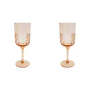 2x LVD Stemmed 19cm Wine Cocktail Martini Glass Cup Barware Glassware Peach