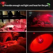 75W Red Pet Light Heating Infrared Bulb UVA Spot Heat Lamp for Reptile and Am...