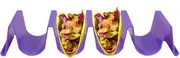 Taco Tray Holder - Waving Shape Taco Rack Holder Food Tray | Multi-Use Food Tray Cooking Accessories, 4 Compartments Taco Stand for Keeping Shells Upright