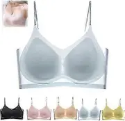 Windy Bra, Windy Bra Seamless Ultra Thin, Seamless Ultra-Thin Plus Size Ice Silk Comfort Bra Blue L