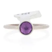 NEW Authentic Pandora February Droplet Ring Silver Purple 52 (US 6) 191012SAM