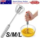 Semi-Automatic Egg Whisk Hand Push Egg Beater Stainless Steel Blender Mixer hGY