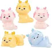 5Pcs crafts bobblehead doll decorations outdoor xmas decorations cute Chinese Zodiac China Christmas fairy garden decor Cartoon miniature desktop garden dragon statue