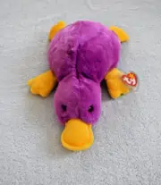 VINTAGE - TY BEANIE BUDDY - PATTI the PLATYPUS - FUCHSIA - MAGENTA - DUCK