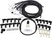 8mm Black Spark Plug Wires Set 9001C with 90 Degree Ceramic Boots Universal Fit