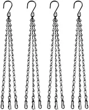 Emapoy 4 Pack 16'' Hanging Basket Chain with Hooks Flower Plant Pot Replacement Chain Hanger for Bird Feeders, Planters, Lanterns and Ornaments