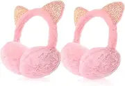 [SAFIGLE] Thermal Cat Ear Earmuffs Soft Breathable Outdoor Ear Covers for Winter Sports Cold Weather Activities