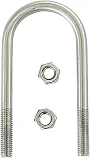 2 Pack Stainless Steel Round Bend U-Bolts,M6 Thread OD Angle Clamps Pipe Tube Clamp with Nuts for Wood and Metal Objects for Fastening(M6x40x85mm)