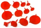 3 x 4Pc Plastic Funnel Set Oil Funnels Automotive Kitchen Mini Small Large Red