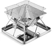Folding Stainless Steel Camping Fire Pit Portable Charcoal Grill Backpacking Grill Outdoor Cooking Camping Picnics