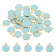 Letter Charm, 30 Pcs Capital Initial Alphabet P Letter Charm for Bracelet, Blue