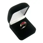 Black Velvet Engagement Ring Box Display Jewelry Gift Box Flocked Velour Style