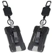 2 Pack Retractable Badge Holder and Heavy Duty Retractable Keychain,Carbon Fi...