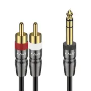 6.35mm TRS to Dual RCA Audio Cable, Copper Shell Heavy Duty 6.35mm 1/4 inch M...