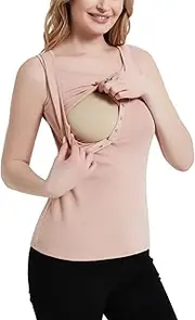 [SWEETBUMP] Nursing Tank Tops for Women Scoop Neck Sleeveless Breastfeeding Shirt