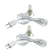 Accessory Cord with LED Night Lights - White Cord with On/Off Switch, 2 Pack