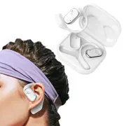 Wireless Bluetooth 5.3 Headphones Open Ear Earbuds Sport Hanging Earphone-White