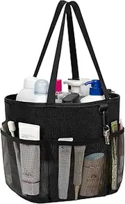 [onemoky] Travel Toiletry Bag, Large Capacity Toiletry Bag for Women Men, Mesh Shower Tote Bag, Quick Dry Shower Caddy Portable Toiletry Bath Bag Organizer for Bathroom, Gym, Beach, Swimming, Traveling, Mesh