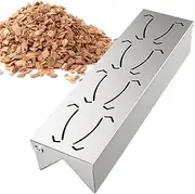 Smoker Box Wood Chips - Barbecue Smoker Box for Pellet Grill - Outdoor Barbecue Accessories Stainless Steel with Convenient Hinge Lid for Kitchen
