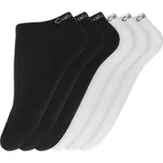 6PK Calvin Klein Women's One Size No Show Socks Black/White Assorted