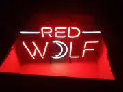 Red Wolf Beer 17"x14" Neon Sign Lamp Light Gift Show Man Cave Bar Wall Decor EM